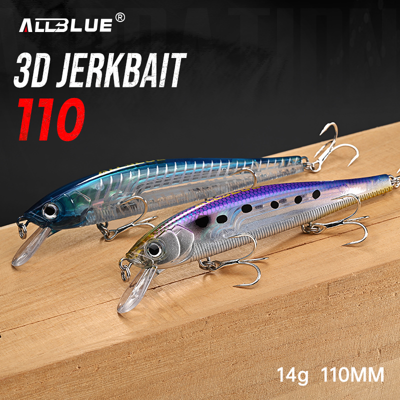 Fishing Lure Jerkbait - ALLBLUE 3D Jerkbait Wobler Przynęta Wędkarska