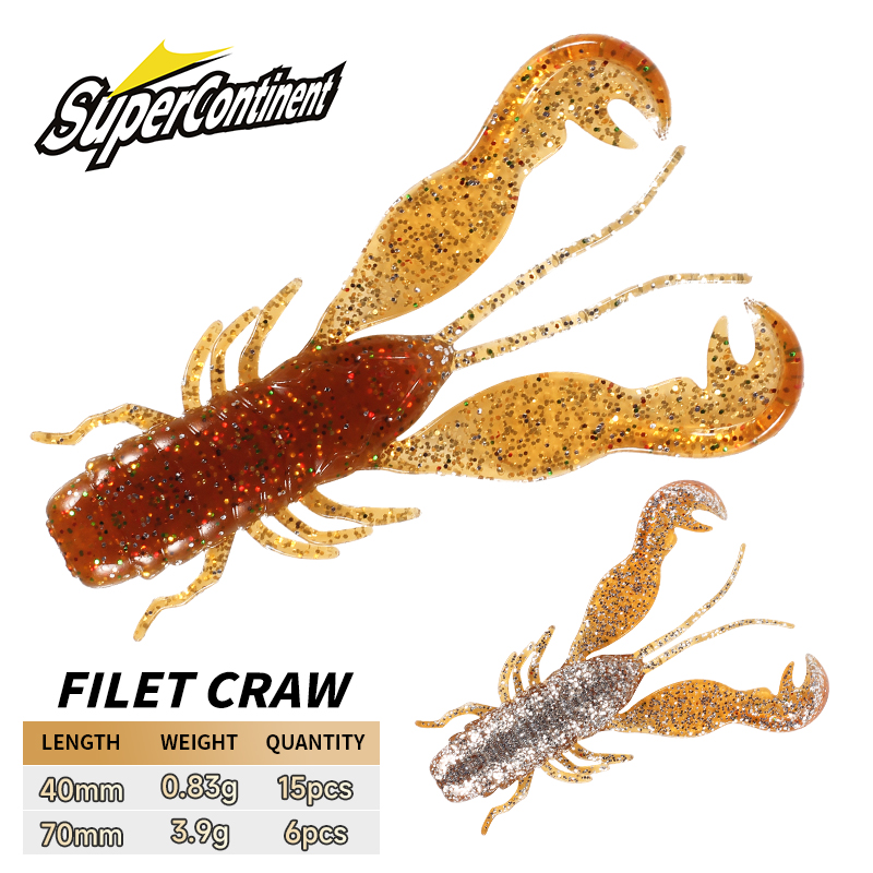 Fishing Lure Soft Plastic - 2023 Supercontinent Filet Craw Bait przynęty