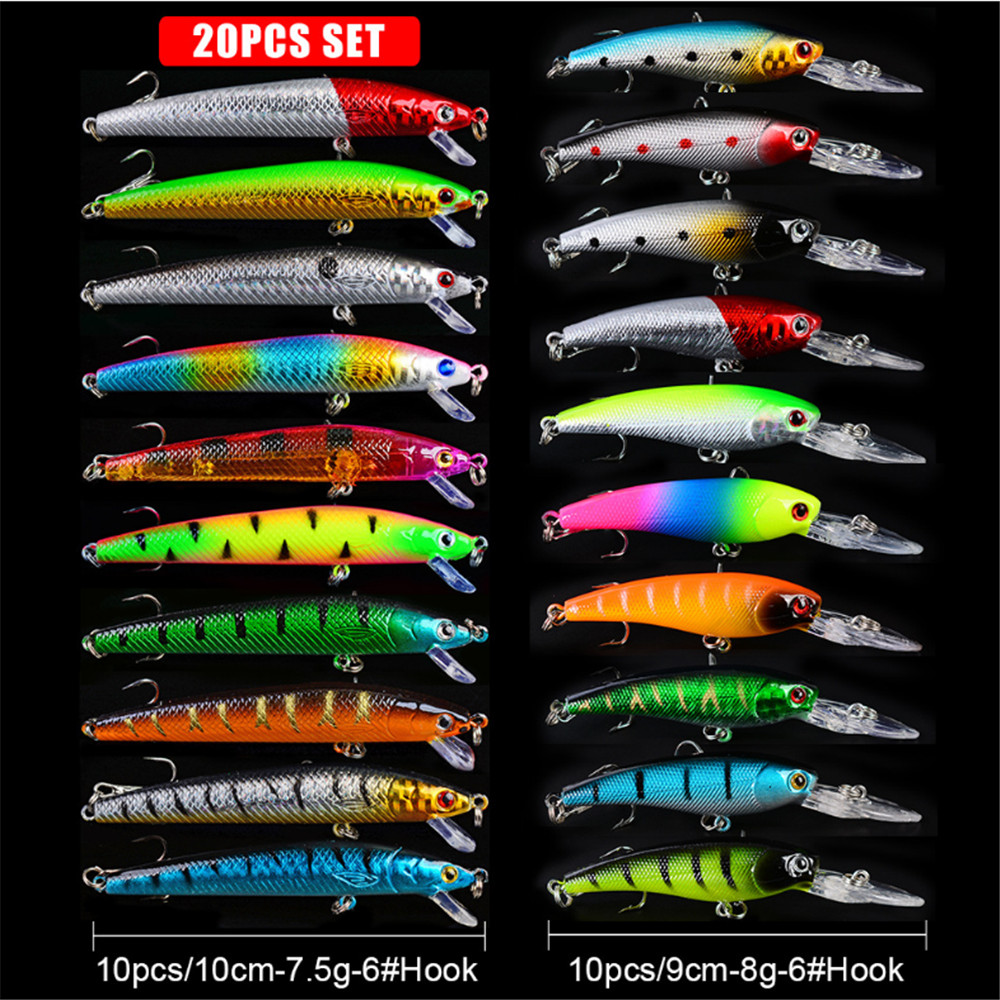 20 sztuk/partia Minnow zestaw  – Fishing Lure Topwater recenzja i cena